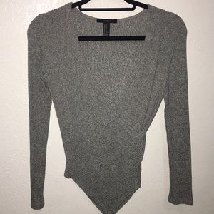 Gray long sleeve top Forever 21